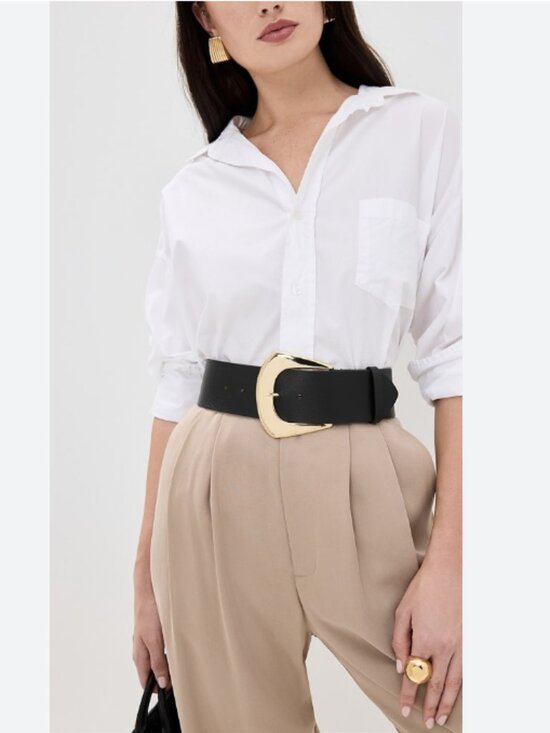 B-Low The Belt | Matilda Belt Pebbled Leather Gold Buckle Wide Black Size XS main image 5